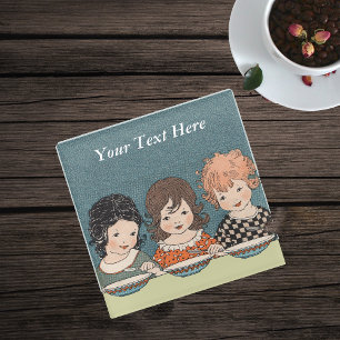 Posavasos De Vidrio Tres hermanas junta que comen la sopa