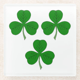Posavasos De Vidrio Tres Shamrock