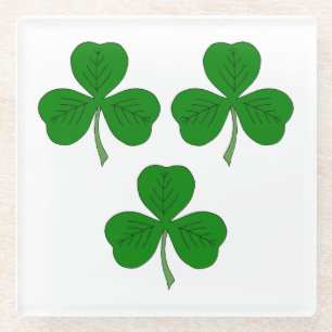 Posavasos De Vidrio Tres Shamrock