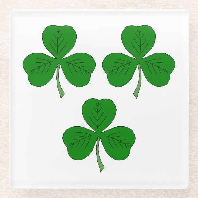 Posavasos De Vidrio Tres Shamrock (Anverso)