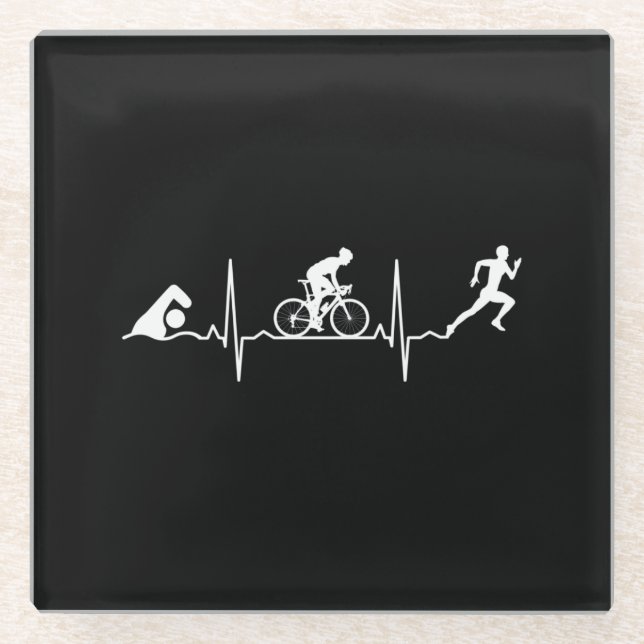 Posavasos De Vidrio Triatlón - Triatlón (Anverso)