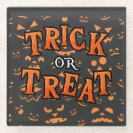 Posavasos De Vidrio Trick o Treth Halloween Coasters