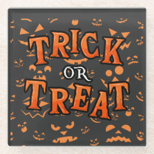 Posavasos De Vidrio Trick o Treth Halloween Coasters