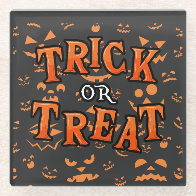 Posavasos De Vidrio Trick o Treth Halloween Coasters (Anverso)