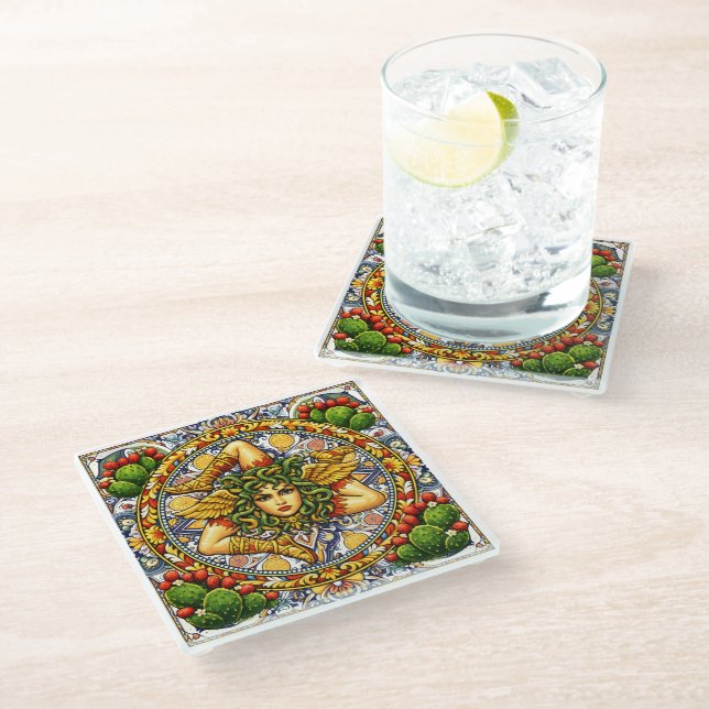 Posavasos De Vidrio Trinacria siciliana   (Angular)