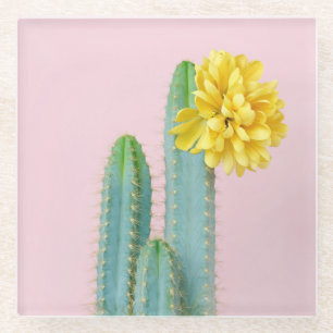 Posavasos De Vidrio Trío azul del cactus