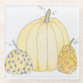 Posavasos De Vidrio Trio de calabaza de aleta de vidrio