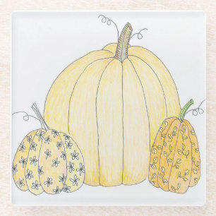 Posavasos De Vidrio Trio de calabaza de aleta de vidrio