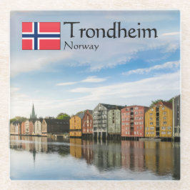 Posavasos De Vidrio Trondheim Noruega Souvenir