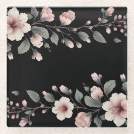 Posavasos De Vidrio Tropical de medianoche