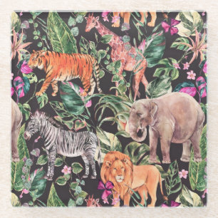 Posavasos De Vidrio Tropical/Safari