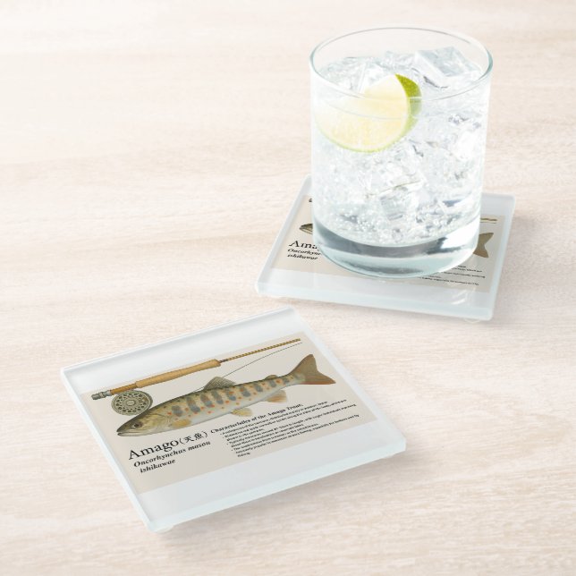 Posavasos De Vidrio Trucha Nativa Japonesa – Amago (Angular)