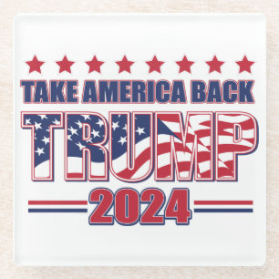 Posavasos De Vidrio Trump 2024: Recuperar a Estados Unidos