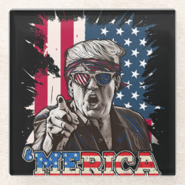 Posavasos De Vidrio Trump Merica