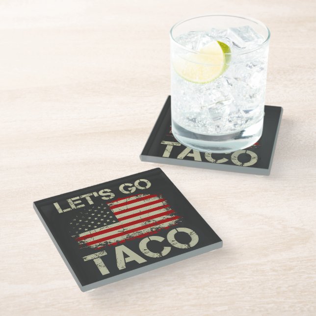 Posavasos De Vidrio Trump Siempre se Rajó Vámonos Taco (Angular)