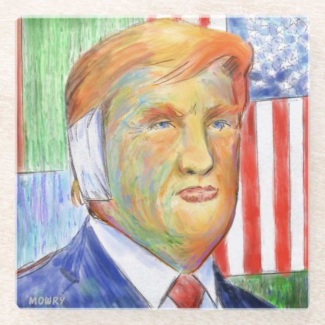 Posavasos De Vidrio Trump Van Gogh (Anverso)