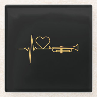 Posavasos De Vidrio Trumpet - Trumpet Heartbeat Gift