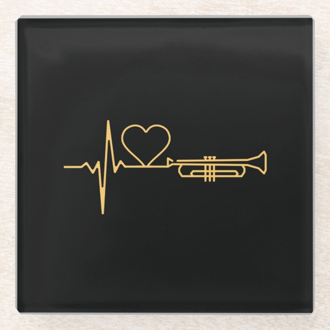 Posavasos De Vidrio Trumpet - Trumpet Heartbeat Gift (Anverso)