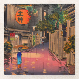Posavasos De Vidrio Tsuchiya Koitsu - Noche en Ushigome