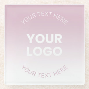 Posavasos De Vidrio Tu Logo   Moderno Ombre Rosa Polvo y Blanco