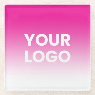 Posavasos De Vidrio Tu logotipo y gradiente de color de fondo editable