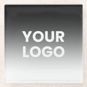 Posavasos De Vidrio Tu logotipo y gradiente de color moderno editable