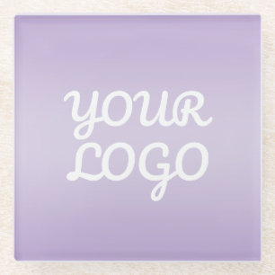Posavasos De Vidrio Tu logotipo y ombre moderno simple Lavanda