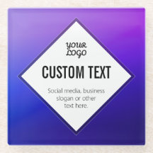 Tu logotipo y texto personalizable | Ombre púrpura