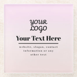 Posavasos De Vidrio Tu logotipo y texto | Pink & Peach Ombre