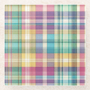 Posavasos De Vidrio Tubería pastel de primavera/Semana Santa/tartán