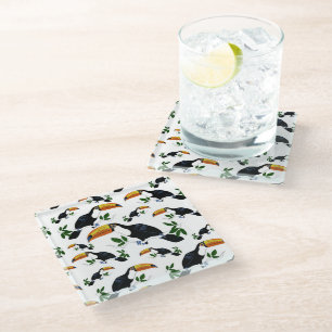 Posavasos De Vidrio Tucanes Tropicales - Jungla Divertida