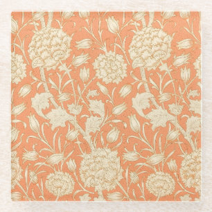 Posavasos De Vidrio Tulipán Silvestre Naranja Arte Floral de William M