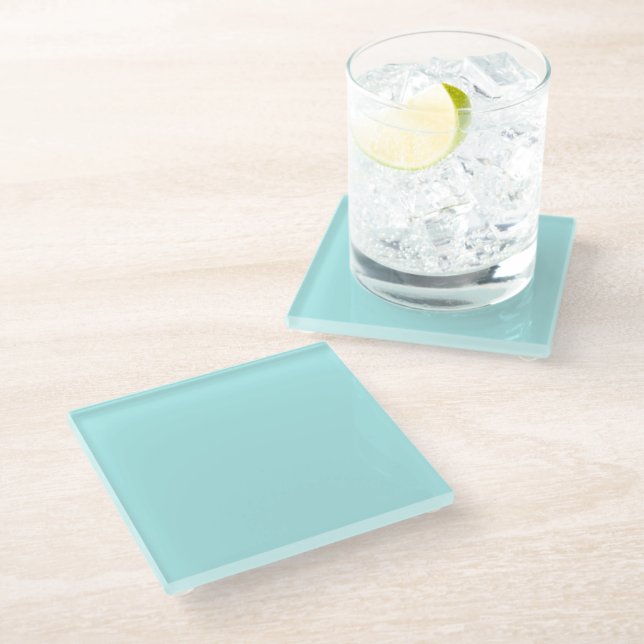Posavasos De Vidrio Turquesa Claro (Angular)