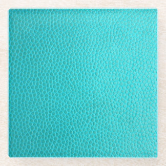 Posavasos De Vidrio Turquoise Faux Leather