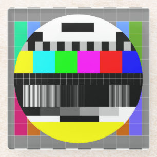 Posavasos De Vidrio TV retro sin ilustracion de señal.