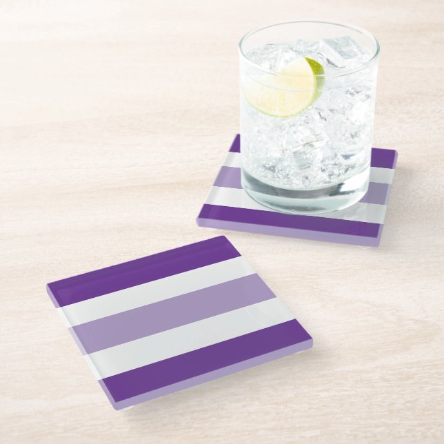 Posavasos De Vidrio Two Tones Stripes Trivet (Angular)