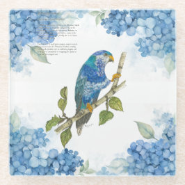 Posavasos De Vidrio Ultramarine Lorikeet, pintado a mano,