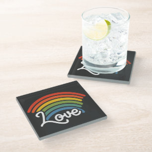 Posavasos De Vidrio Un arcoiris de amor