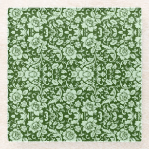 Posavasos De Vidrio Un damasco floral antiguo