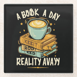 Posavasos De Vidrio Un libro al día mantiene la realidad alejada