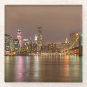 Posavasos De Vidrio Un panorama del horizonte de New York City