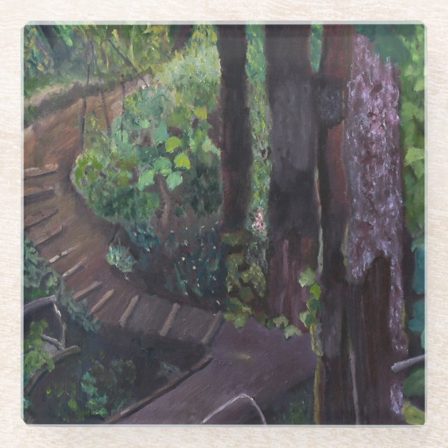 Posavasos De Vidrio Un paseo por los bosques (Anverso)