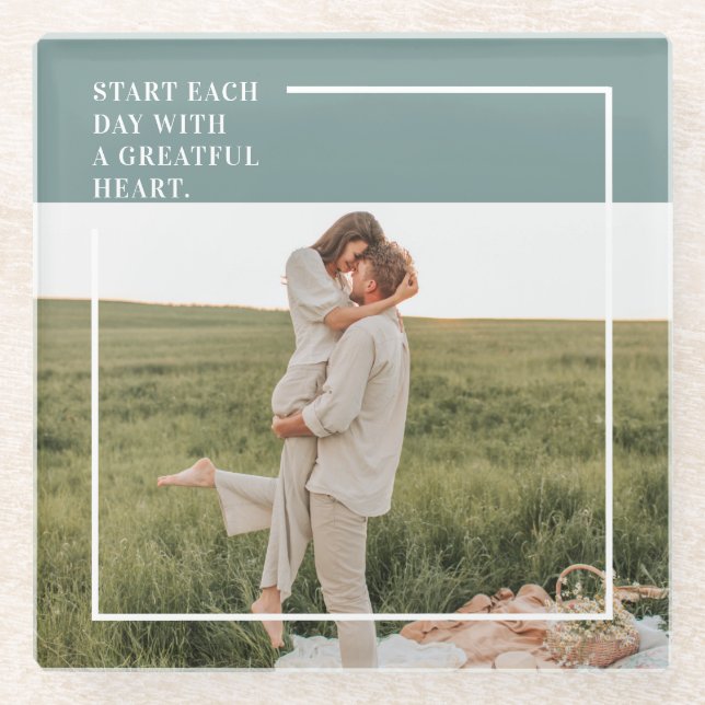 Posavasos De Vidrio Un regalo encantador para la familia verde fotográ (Anverso)