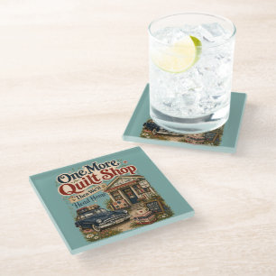 Posavasos De Vidrio Una escena más de la tienda de colchas Cottage Vin