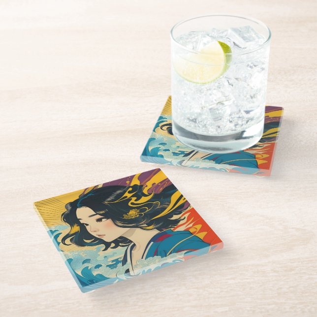 Posavasos De Vidrio Una joven vietnamita (Angular)