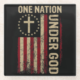Posavasos De Vidrio Una nación bajo Dios, cristiana-norteamericana