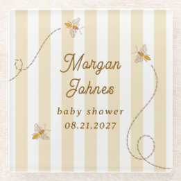 Posavasos De Vidrio Una pequeña ducha de bebé abeja