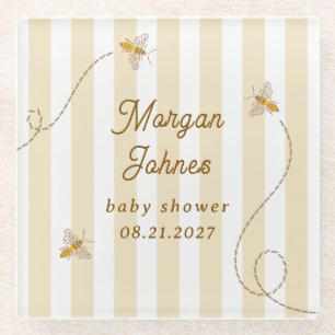 Posavasos De Vidrio Una pequeña ducha de bebé abeja