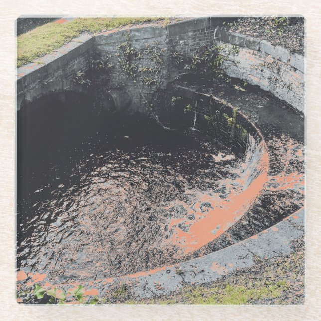 Posavasos De Vidrio Una piscina Naranja en Welshpool (Anverso)