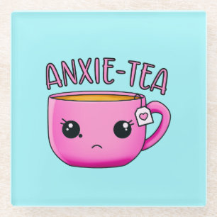 Posavasos De Vidrio Una taza de té divertido de ANXIE-TEA Kawaii